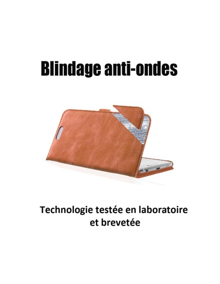 Etui anti-ondes iPhone 8 Plus cuir supérieur (book)