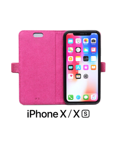 iPhone X/XS top couro caixa rosa (livro)