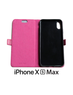 iPhone XS Max Top Leather Anti-Wave Case rose color (book)