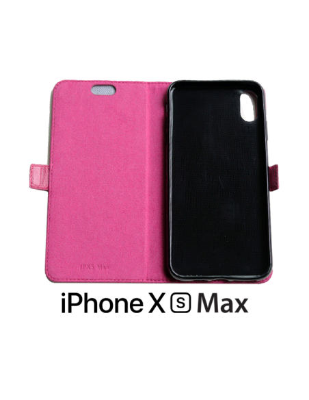 Etui anti-ondes iPhone XS Max cuir supérieur couleur rose (book)