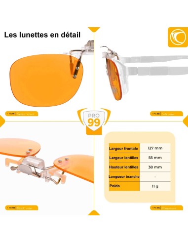 Lunettes CLiP-ON PRO – CP709 très haute protection anti-Lumière bleue 99%