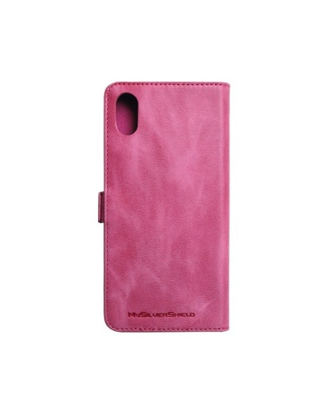 Etui anti-ondes iPhone XS Max cuir supérieur couleur rose (book)