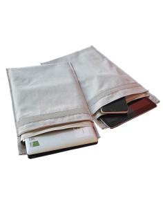 Bolsa Faraday de tela gris grande 31x24 cm