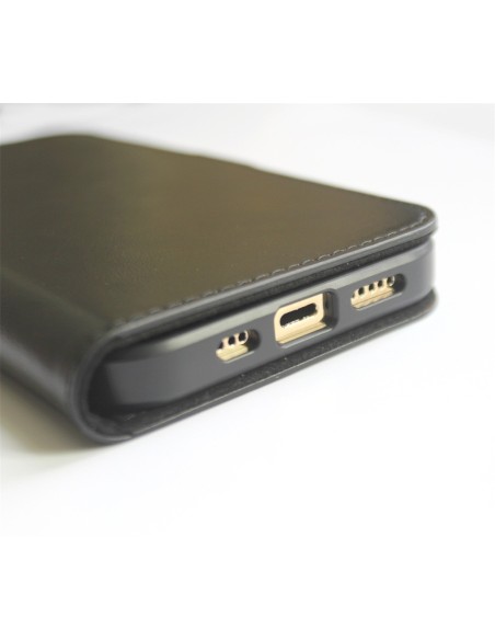 Etui anti-ondes en cuir noir pour Apple iPhone 16 Pro Max