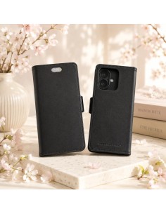 Étui anti-ondes pour iPhone 16 plus en cuir noir