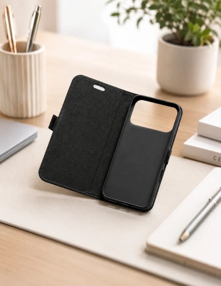 Étui anti-ondes pour iPhone 17 Pro cuir noir
