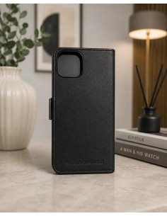 Anti-radiation case for iPhone 15 PLUS  in black leather
