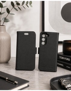 Etui anti-ondes en cuir noir pour Samsung Galaxy S23 Plus