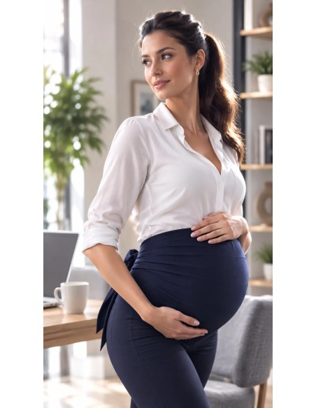 Bandeau de grossesse anti-ondes bleu marine