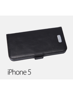 iPhone 5 / 5s anti-onda caja / NEGRO cuero superior SE (libro) 2