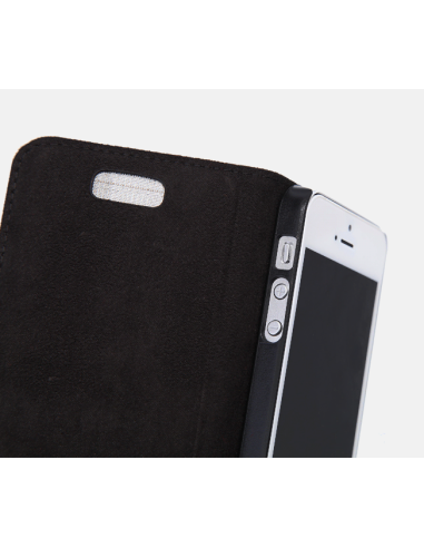 Etui anti-ondes iPhone 5 / 5s / SE cuir supérieur noir (book)
