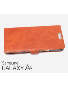 Custodia in pelle anti-radiazioni per Samsung Galaxy A5 2016 in colore marrone chiaro