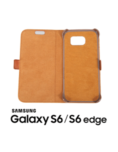 Etui anti-ondes Samsung Galaxy S6 / S6 Edge cuir supérieur fauve (book)