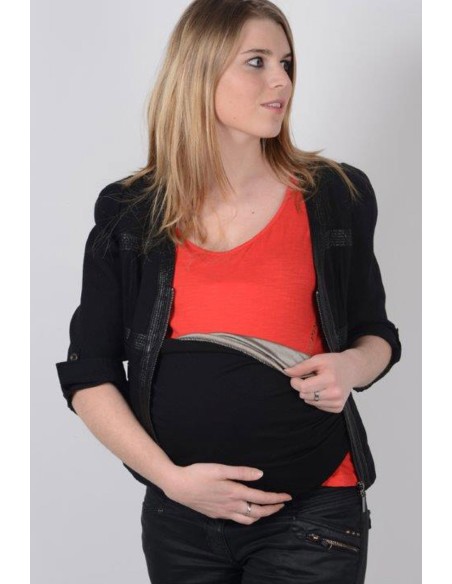 Bandeau de grossesse anti-ondes noir.