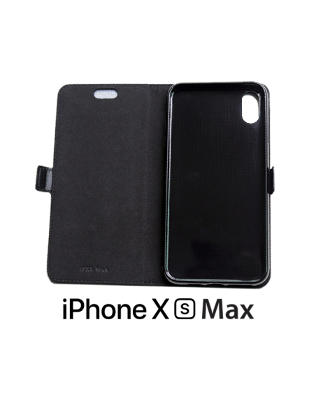 Etui anti-ondes iPhone XS Max cuir supérieur couleur noir (book)